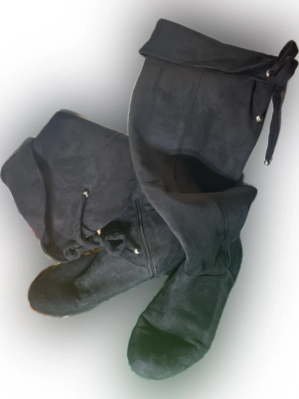 Fergalicious by Fergie Sassy Over-the-Knee Flat Black Boots Size 10M
